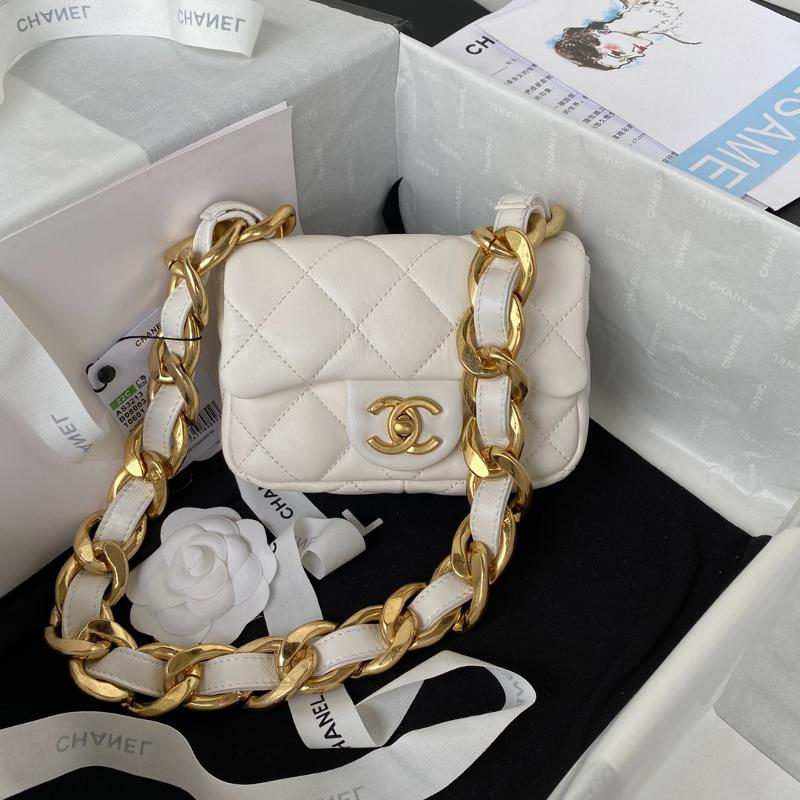 Chanel Handbags AS3213 Sheepskin White